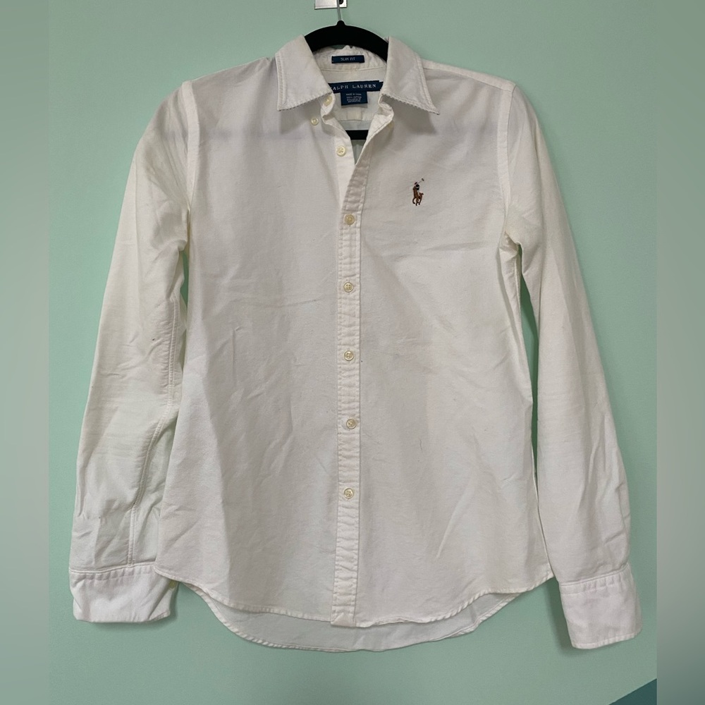 Polo Ralph Lauren Slim Fit Oxford Shirt in White